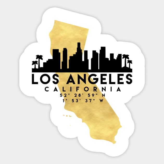 Los Angeles California Skyline Map Art Sticker by deificusArt